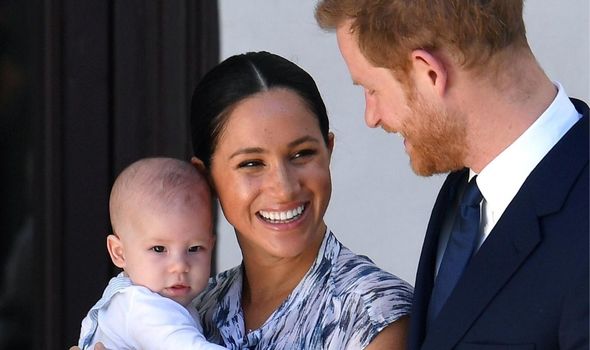 The Duke and Duchess of Sussex with their baby son The Duke and Duchess of Sussex with their baby son