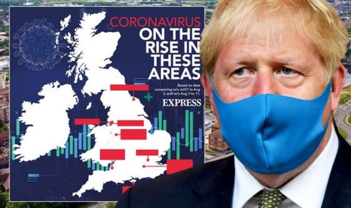 Coronavirus cases MAPPED: Only EIGHT areas saw covid cases rising - is your town one? | UK | News