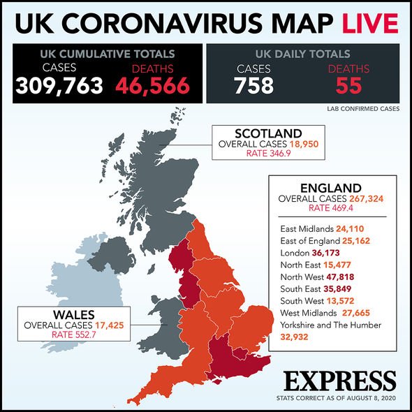 Coronavirus cases across the UK Coronavirus cases across the UK