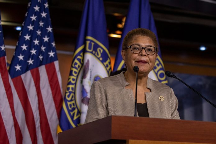 Karen Bass eulogized Communist Party USA leader