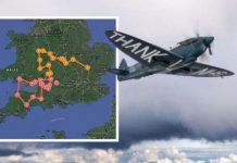 NHS Spitfire route MAPPED: Where NHS Spitfire will fly over today? | UK | News (Reports)