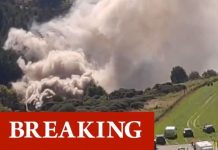 Stonehaven train crash horror: Terrifying video shows black smoke engulf Aberdeen hills | UK | News (Reports)