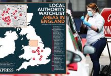 UK coronavirus hotspots MAPPED: The NINE areas on the brink of local lockdown | UK | News (Reports)