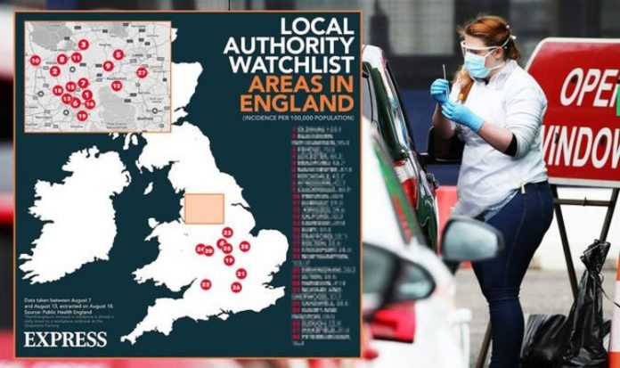 UK coronavirus hotspots MAPPED: The NINE areas on the brink of local lockdown | UK | News