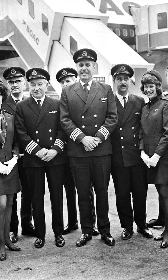 Capt Douglas Redrup and crew before the first scheduled 747 flight Capt Douglas Redrup and crew before the first scheduled 747 flight