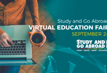 Study and Go Abroad Virtual Education Fair and Webinars: September 24th – free entry. Study and Go Abroad Virtual Education Fair and Webinars: September 24th – free entry.