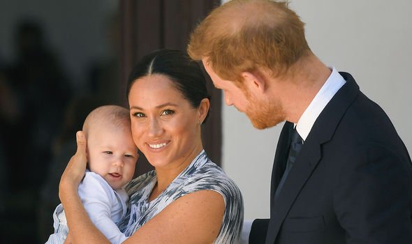 Meghan and Harry with Archie in South Africa last year Meghan and Harry with Archie in South Africa last year