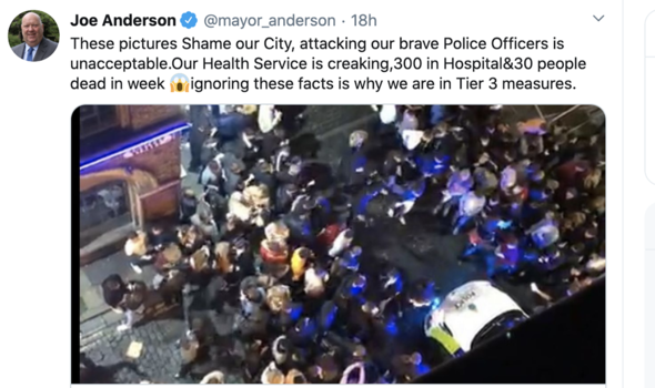 Coronavirus news: Joe anderson tweet