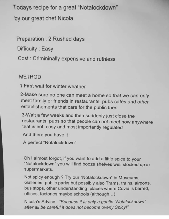 Nicola Sturgeon news: Chez Jules' instagram recipe