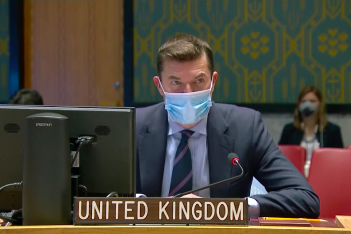Ambassador James Roscoe at the UN Security Council briefing on the Great Lakes