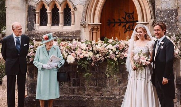 Philip made a rare appearance when he was featured in Beatrice's official wedding photographs Philip made a rare appearance when he was featured in Beatrice's official wedding photographs