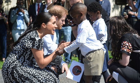 Meghan and Harry during last year's tour to Southern Africa Meghan and Harry during last year's tour to Southern Africa