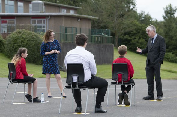Kirsty Williams and Mark Drakeford visit schools