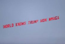 ‘World knows Trump won!’ Plane with MAGA banner seen flying over Everton Man Utd match | UK | News (Reports)