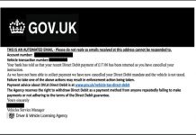 DVLA releases latest scam images to help keep motorists safe online