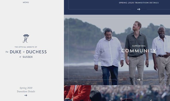 The Duke and Duchess of Sussex's former website