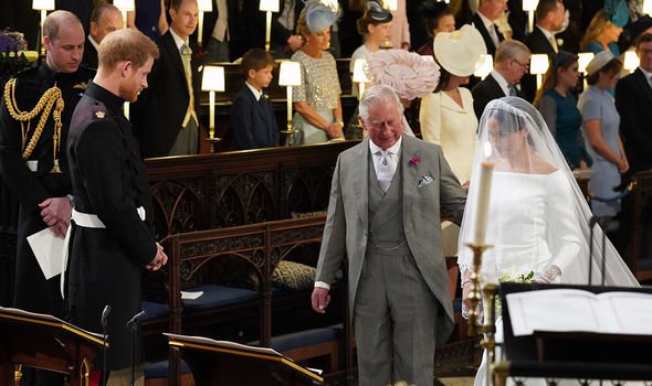 Charles walked Meghan down the aisle in her father's absence