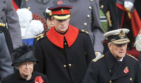 The Queen, Harry and Philip at the Cenotaph The Queen, Harry and Philip at the Cenotaph
