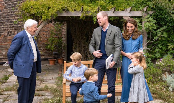 William has set up the Earthshot Prize with Sir David Attenborough -- pictured with the whole Cambridge family