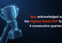 Apty acknowledged as Highest-Rated Digital Adoption Platform for fourth quarter in a row Apty acknowledged as Highest-Rated Digital Adoption Platform for fourth quarter in a row