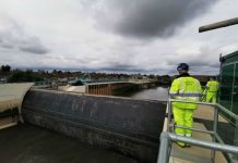 Boston Barrier flood gate fully operational