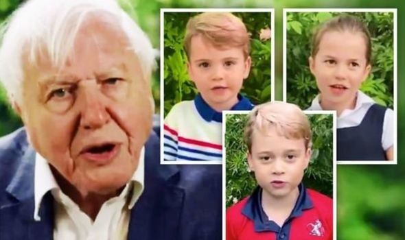 David Attenborough chats with the Cambridge children David Attenborough chats with the Cambridge children
