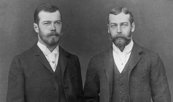 George V (R) and Nicholas II (L) were first cousins George V (R) and Nicholas II (L) were first cousins