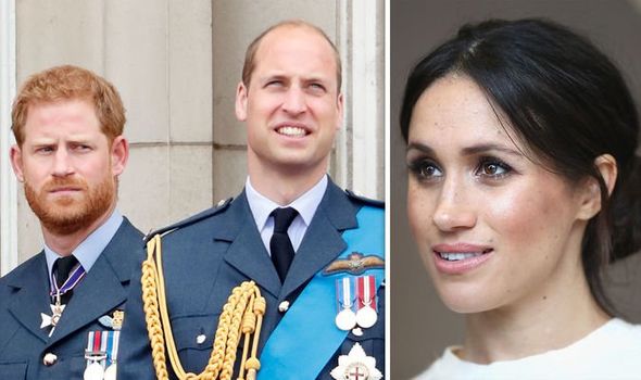 Prince Harry, Prince William and Meghan Markle