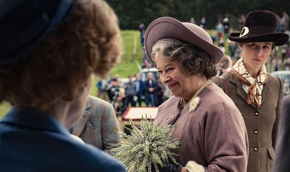 The Queen Mother as portrayed in The Crown by Marion Bailey The Queen Mother as portrayed in The Crown by Marion Bailey