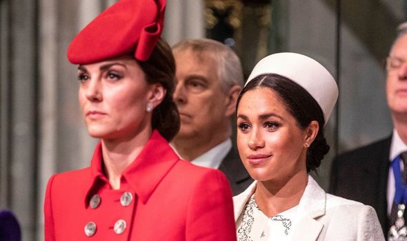 Meghan Markle and Kate Middleton at the Commonwealth service in 2019 Meghan Markle and Kate Middleton at the Commonwealth service in 2019