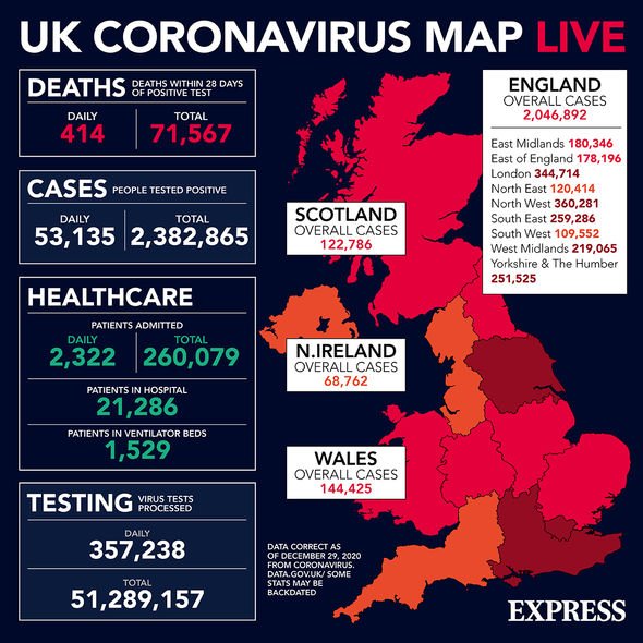 UK coronavirus map