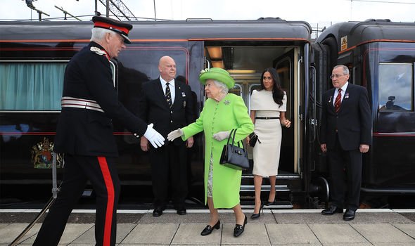 meghan markle queen royal train