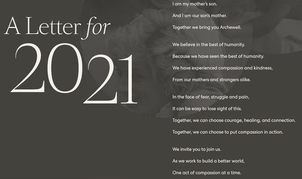 Archewell.com includes a reference to both Princess Diana and Doria Ragland