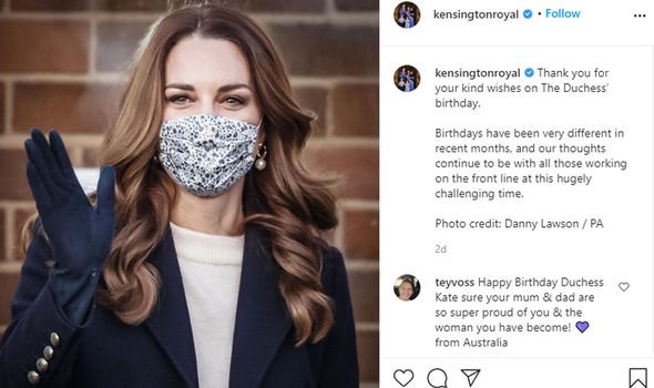 Kate's post on social media to thank her fans for the birthday wishes Kate's post on social media to thank her fans for the birthday wishes