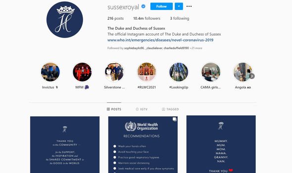 The Duke and Duchess of Sussex have not taken down their old social media page despite not using it since March last year The Duke and Duchess of Sussex have not taken down their old social media page despite not using it since March last year