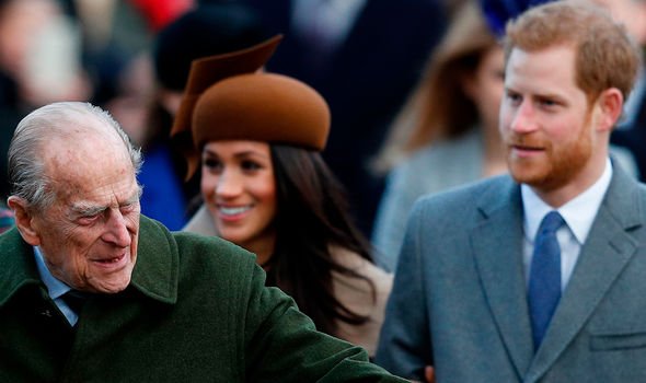 Philip, Meghan and Harry together for Christmas in 2017 Philip, Meghan and Harry together for Christmas in 2017