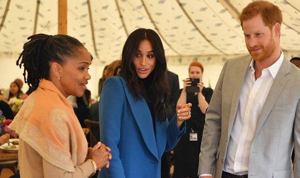 Doria during a visit to the UK to unveil Meghan's cookbook
