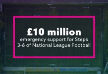 Government confirms £10 million emergency support for steps 3-6 of the National League system