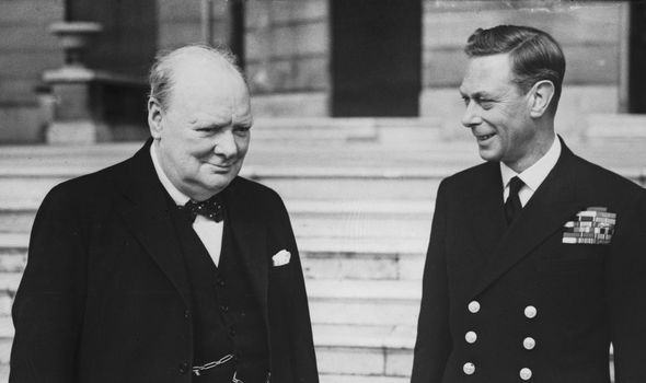 King George VI with Winston Churchill during World War 2 King George VI with Winston Churchill during World War 2