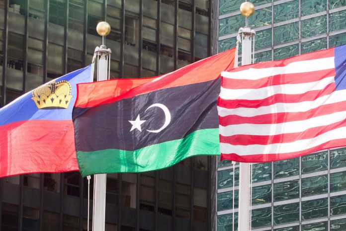 National elections as the path to a stable Libya Libyan flag outside UN Headquarters (UN Photo)