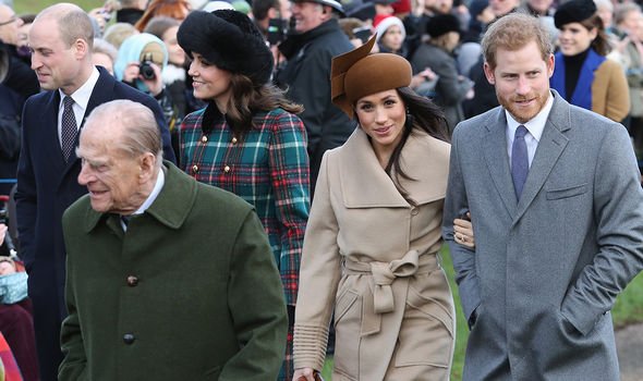 Philip leads Meghan, Harry, Kate and William on Christmas Day 