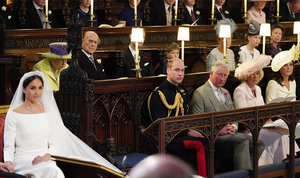 Philip looks on at Meghan and Harry's wedding