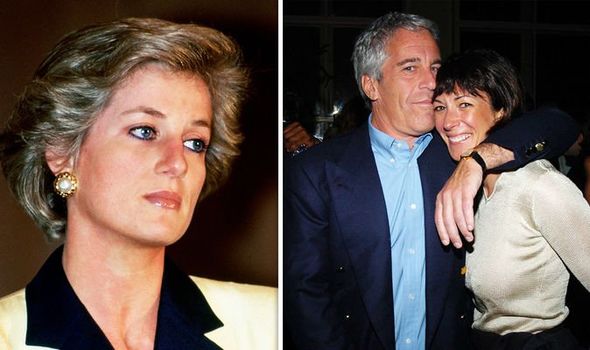 Princess Diana and Ghislaine Maxwell with Jeffrey Epstein