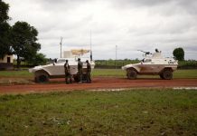The need for all actors to engage in peaceful and constructive dialogue in the Central African Republic MINUSCA peacekeepers in Central African Republic (UN Photo)