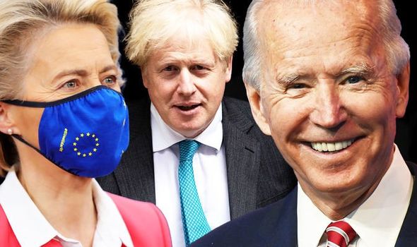 Ursula von der Leyen, Joe Biden and Boris Johnson