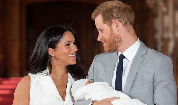 Meghan and Harry presenting Archie to the press a few days after his birth in 2019 Meghan and Harry presenting Archie to the press a few days after his birth in 2019