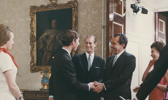 The documentary also showed the royals at work, such as when the US President arrived The documentary also showed the royals at work, such as when the US President arrived