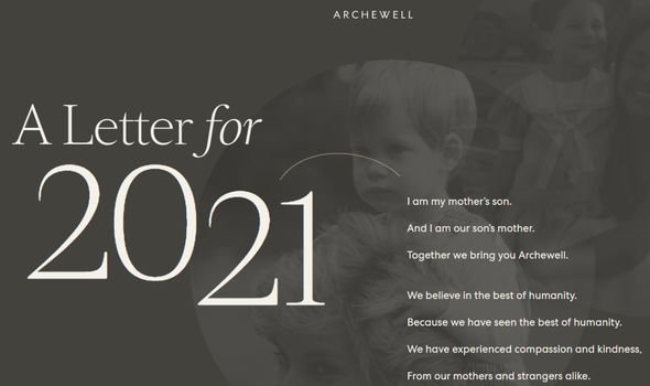 Meghan and Harry's landing page for their new website, Archewell Meghan and Harry's landing page for their new website, Archewell
