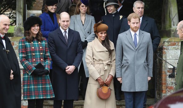 Meghan with the Royal Family in 2017, for Christmas Meghan with the Royal Family in 2017, for Christmas