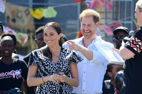 Africa: Meghan and Harry pictured during their tour of South Africa in 2019 Africa: Meghan and Harry pictured during their tour of South Africa in 2019